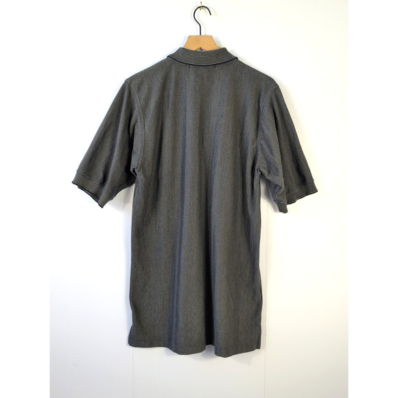 Knights of Round Table Men’s L Tall Polo Shirt – Black Textured Short Sleeve - Picture 3 of 10